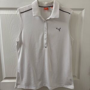 Women’s PUMA White & Black Cool Cell Sleeveless Polo Size XL
